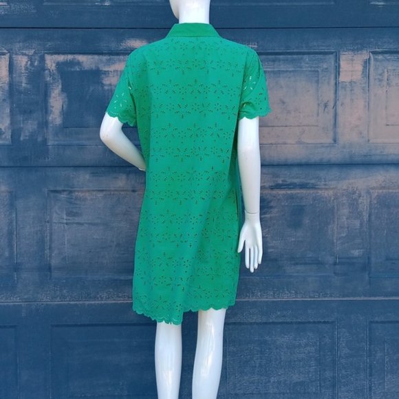 CROWN & IVORY LADIES PURE COTTON GREEN FLORAL DRESS (MIDI) - Picture 9 of 17